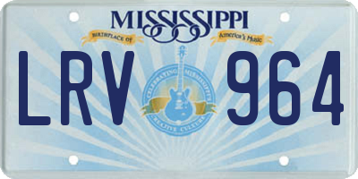 MS license plate LRV964