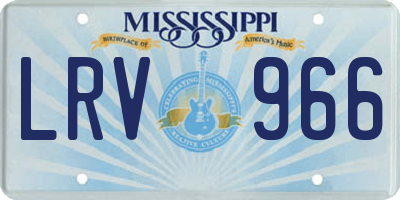 MS license plate LRV966