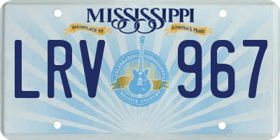 MS license plate LRV967