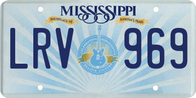MS license plate LRV969