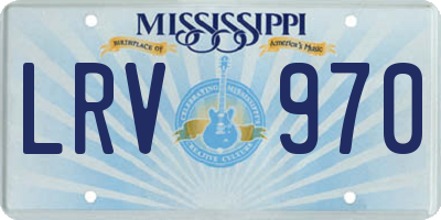 MS license plate LRV970