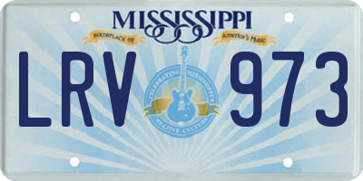 MS license plate LRV973