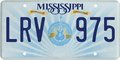 MS license plate LRV975