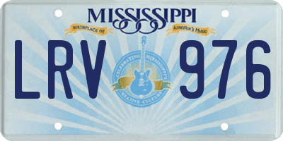 MS license plate LRV976