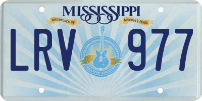 MS license plate LRV977