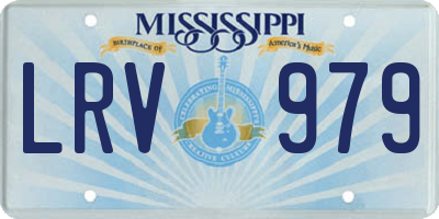MS license plate LRV979