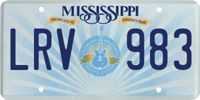MS license plate LRV983