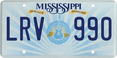 MS license plate LRV990