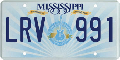 MS license plate LRV991