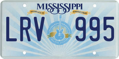 MS license plate LRV995