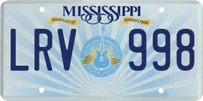 MS license plate LRV998