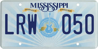 MS license plate LRW050