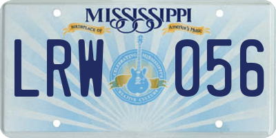 MS license plate LRW056
