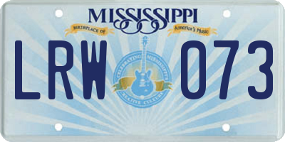 MS license plate LRW073
