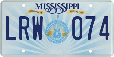 MS license plate LRW074
