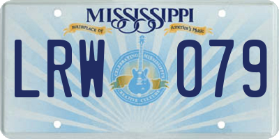 MS license plate LRW079