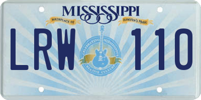 MS license plate LRW110