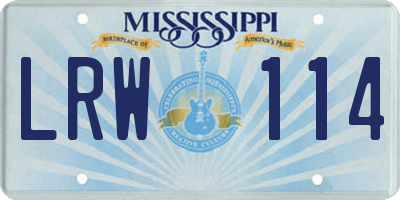 MS license plate LRW114
