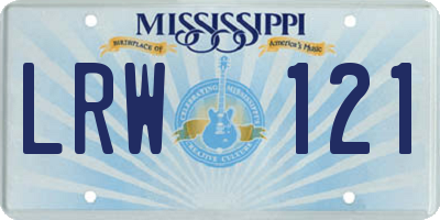 MS license plate LRW121
