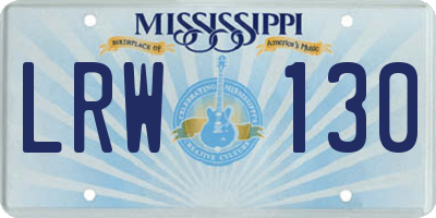MS license plate LRW130