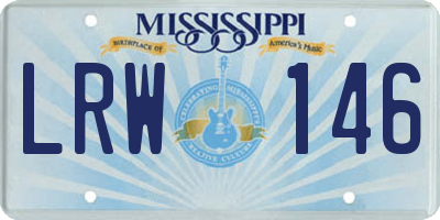 MS license plate LRW146