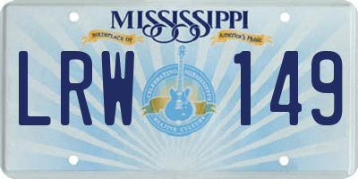 MS license plate LRW149