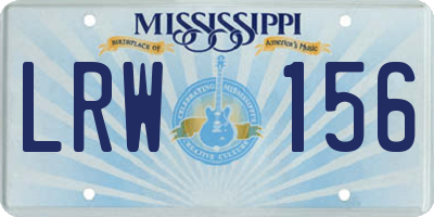 MS license plate LRW156
