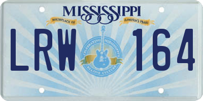 MS license plate LRW164