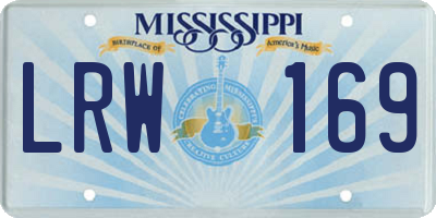 MS license plate LRW169