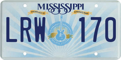 MS license plate LRW170