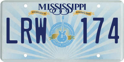 MS license plate LRW174
