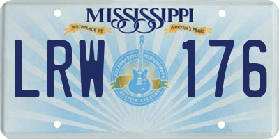 MS license plate LRW176