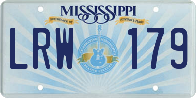 MS license plate LRW179