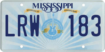 MS license plate LRW183