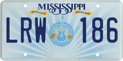 MS license plate LRW186