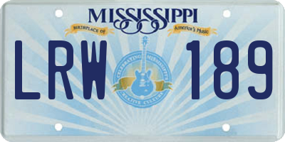 MS license plate LRW189