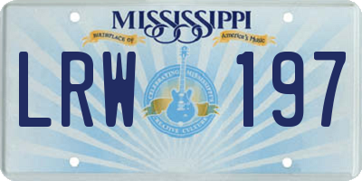 MS license plate LRW197