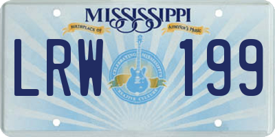 MS license plate LRW199
