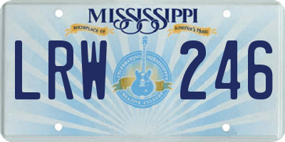 MS license plate LRW246
