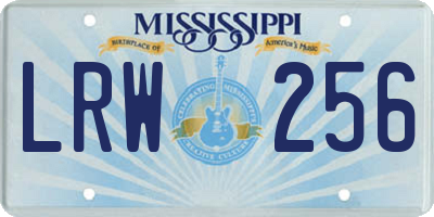 MS license plate LRW256