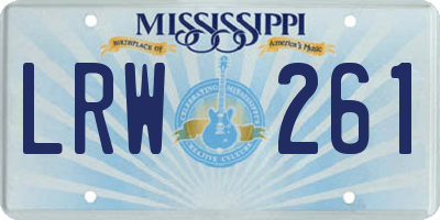 MS license plate LRW261