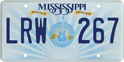MS license plate LRW267