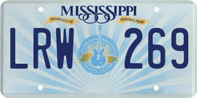 MS license plate LRW269