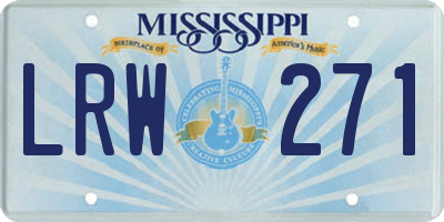 MS license plate LRW271