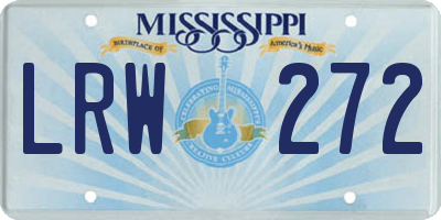 MS license plate LRW272