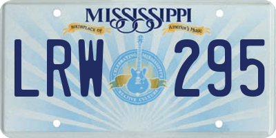 MS license plate LRW295