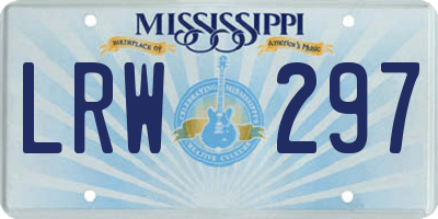 MS license plate LRW297