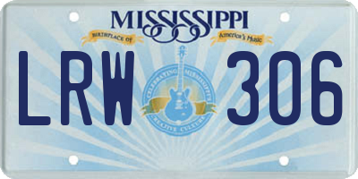 MS license plate LRW306