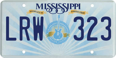 MS license plate LRW323