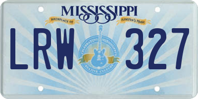 MS license plate LRW327